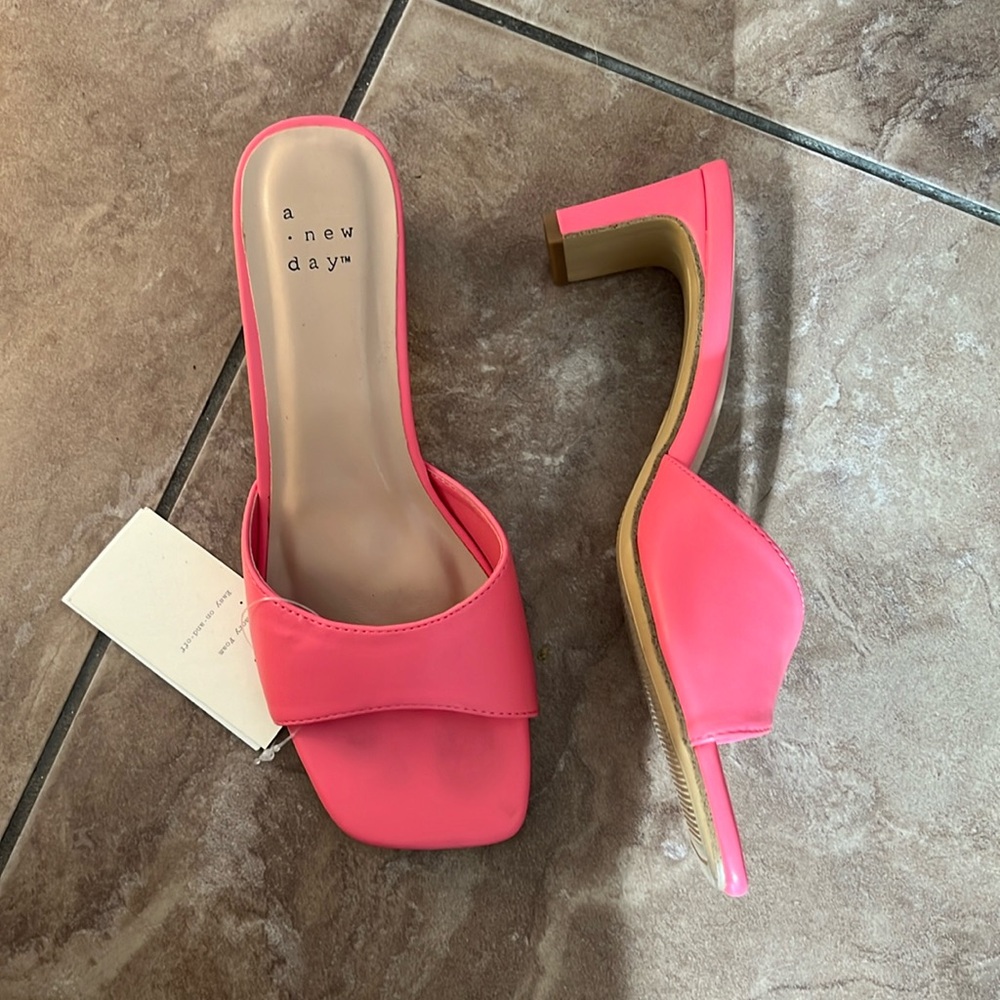 Hot Pink Leather Heels